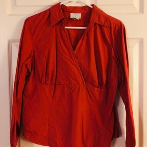 Side zip business casual blouse